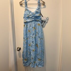 Maurices Light Blue Dress with Yellow Floral Accents NWT XL